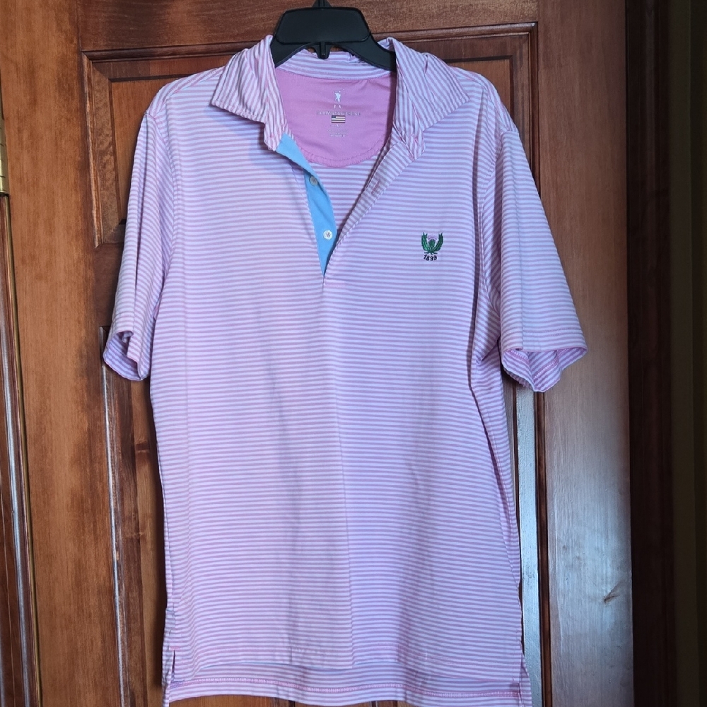 Pink Striped Men's Polo Shirt